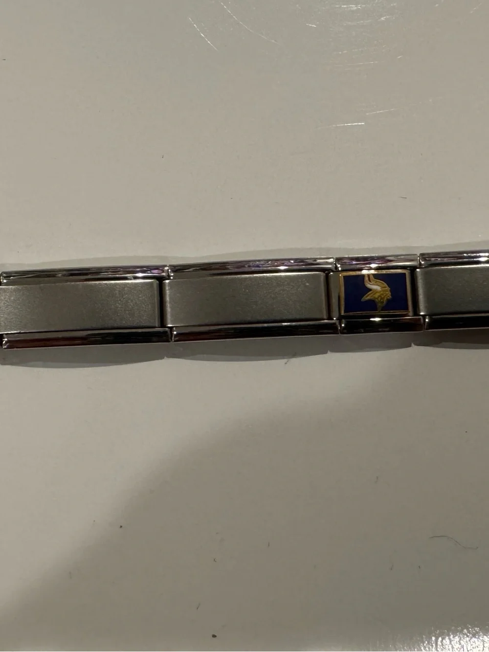 Minnesota Vikings Italian Charm Bracelet Stainless Steel Link adjustable 9mm Y2K